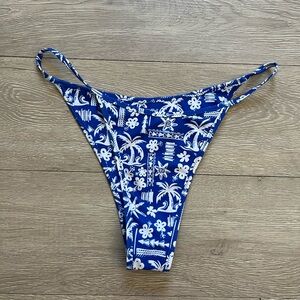 Kulani Kinis Caribbean Blues Tanning Thong Bikini Bottoms | Size S